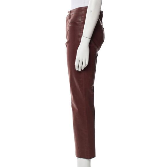 L’Agence Kendra High Rise Cropped Flare Jeans Dark Cinnamon Brown 27 - Picture 5 of 10